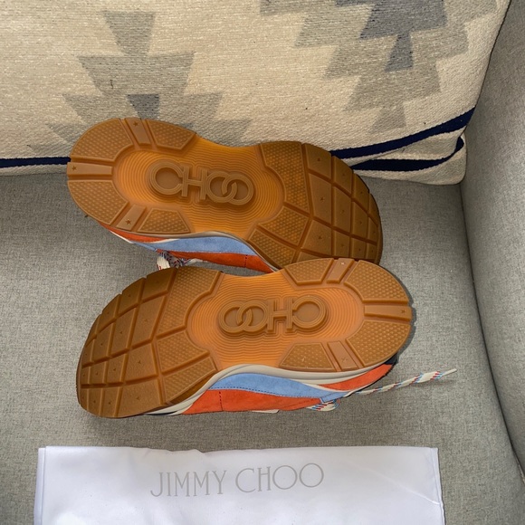 Jimmy Choo raine retro 90's sneakers wash red/blue 42 NWT - Picture 7 of 9